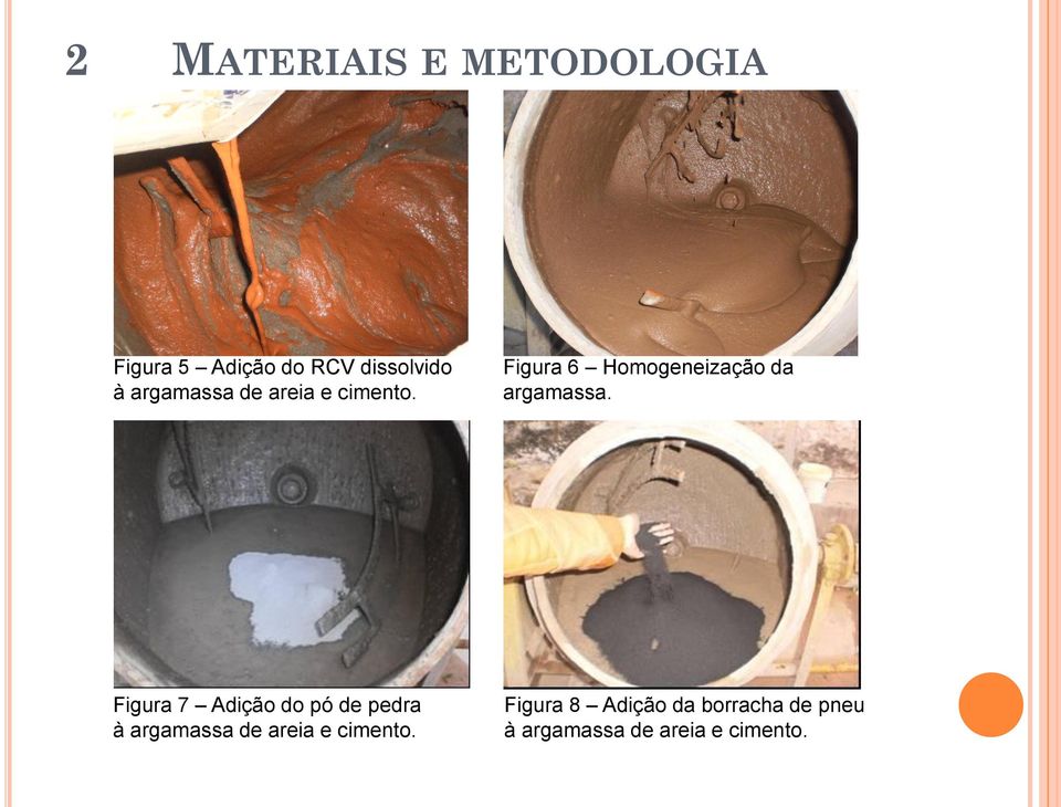 Figura 6 Homogeneização da argamassa.