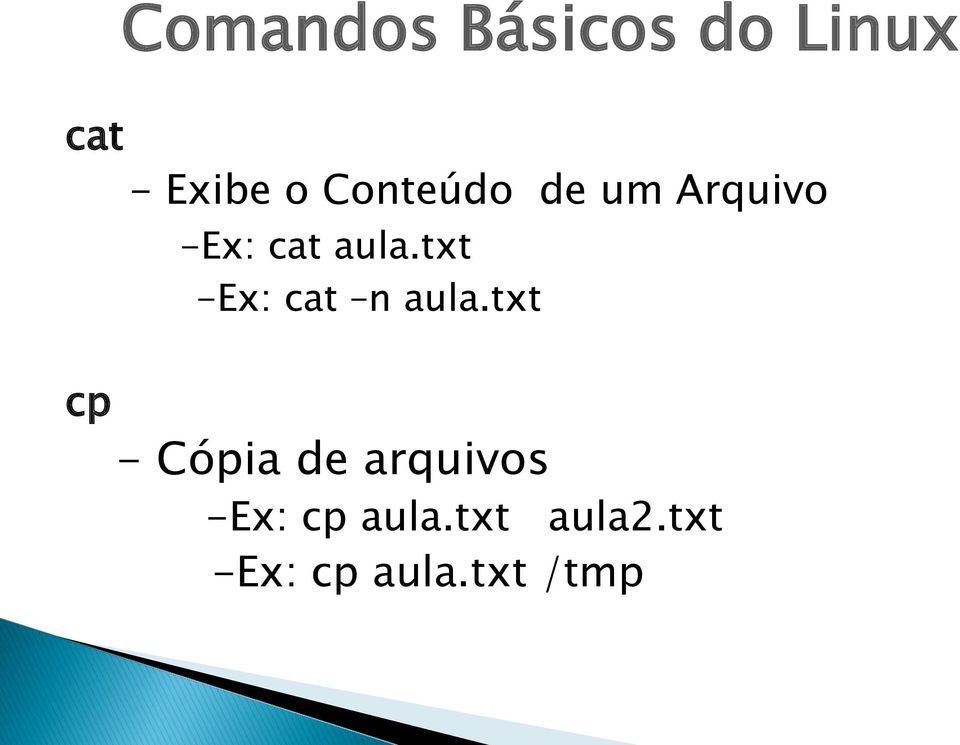 txt -Ex: cat n aula.