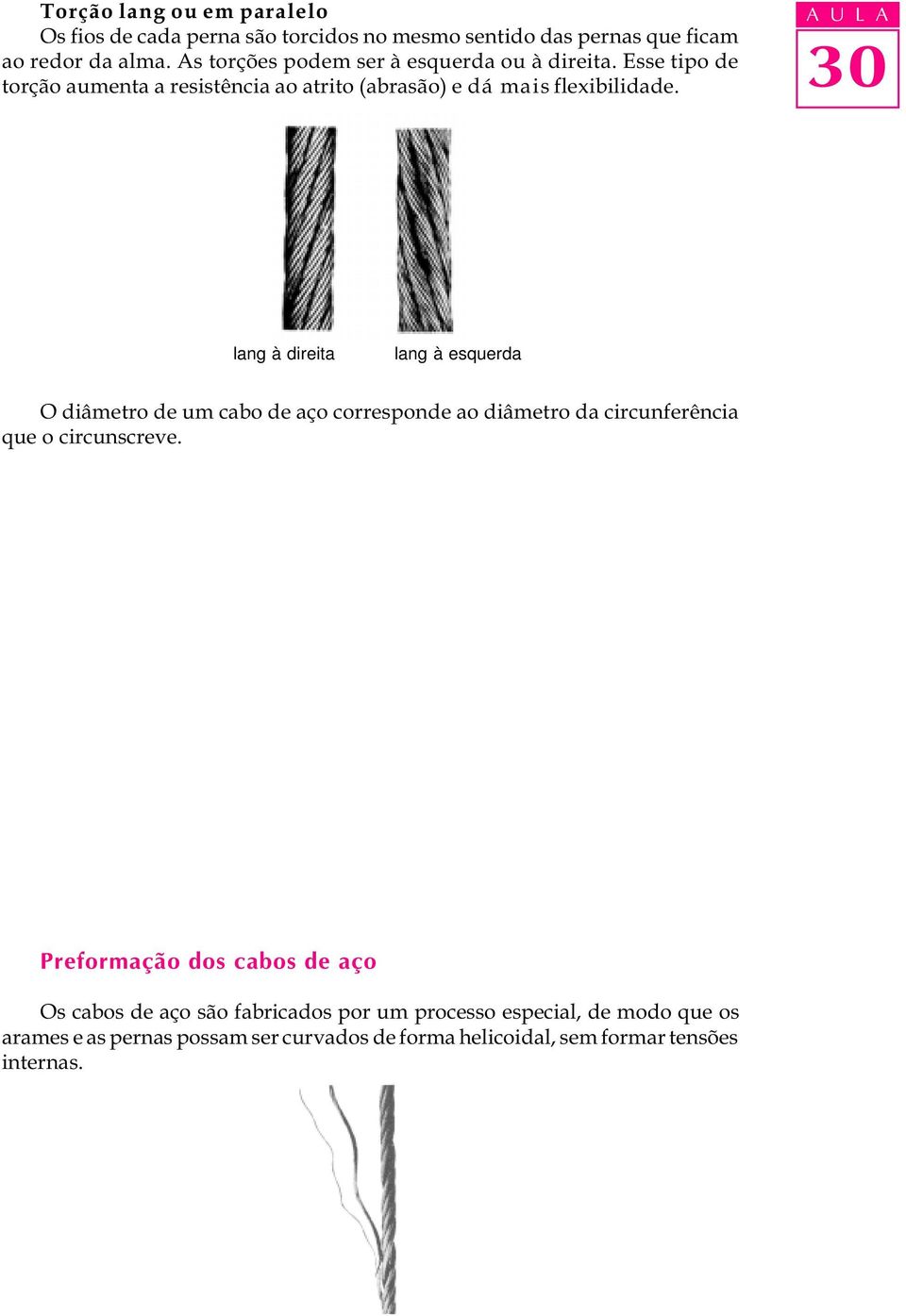 A U L A lang à direita lang à esquerda O diâmetro de um cabo de aço corresponde ao diâmetro da circunferência que o circunscreve.