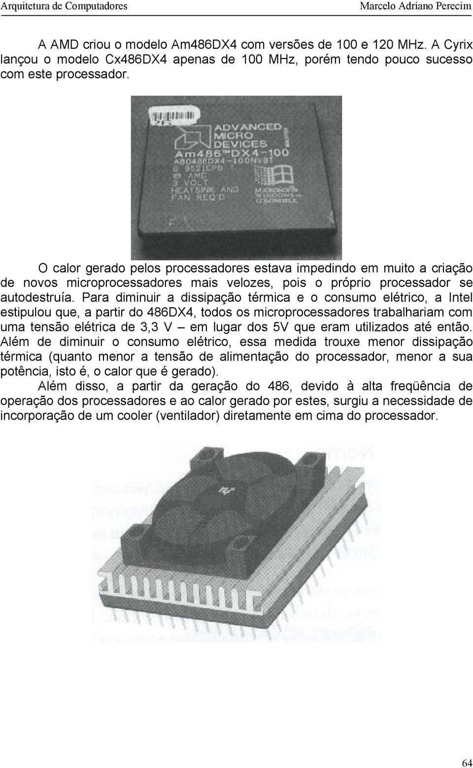 Para diminuir a dissipação térmica e o consumo elétrico, a Intel estipulou que, a partir do 486DX4, todos os microprocessadores trabalhariam com uma tensão elétrica de 3,3 V em lugar dos 5V que eram
