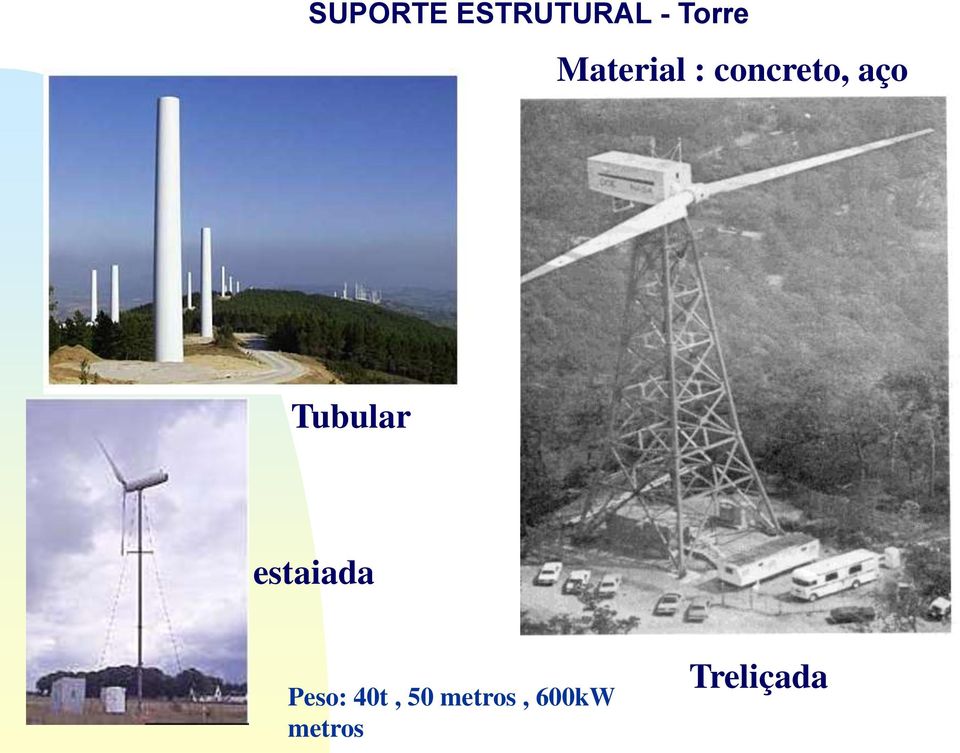 Tubular estaiada Peso: 40t,