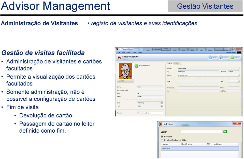 visualização dos cartões facultados Somente administração, não é possível a configuração