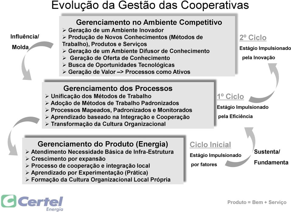 Inovação Gerenciamento dos Processos Unificação dos Métodos de Trabalho Adoção de Métodos de Trabalho Padronizados Processos Mapeados, Padronizados e Monitorados Aprendizado baseado na Integração e