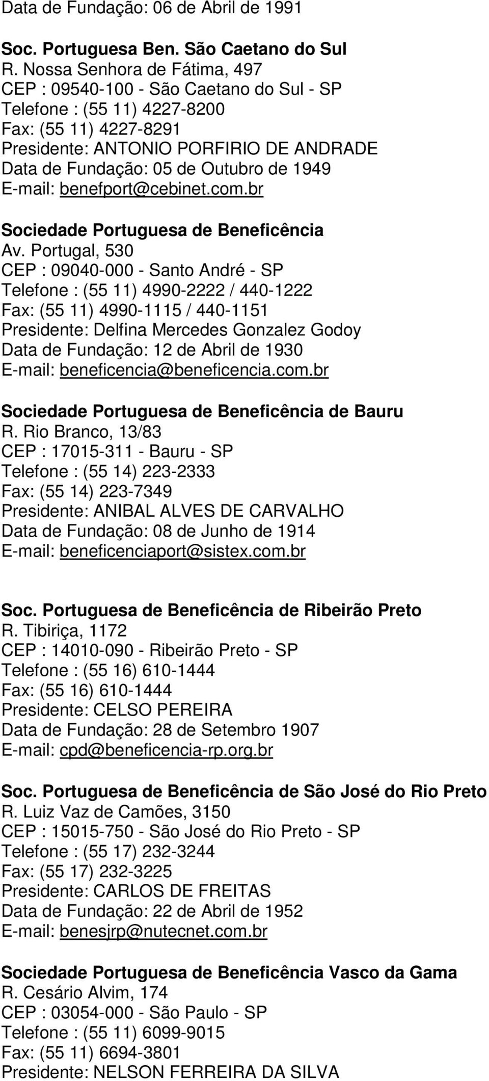 1949 E-mail: benefport@cebinet.com.br Sociedade Portuguesa de Beneficência Av.