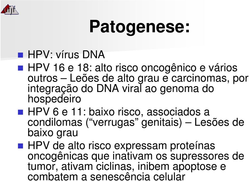 condilomas ( verrugas genitais) Lesões de baixo grau HPV de alto risco expressam proteínas