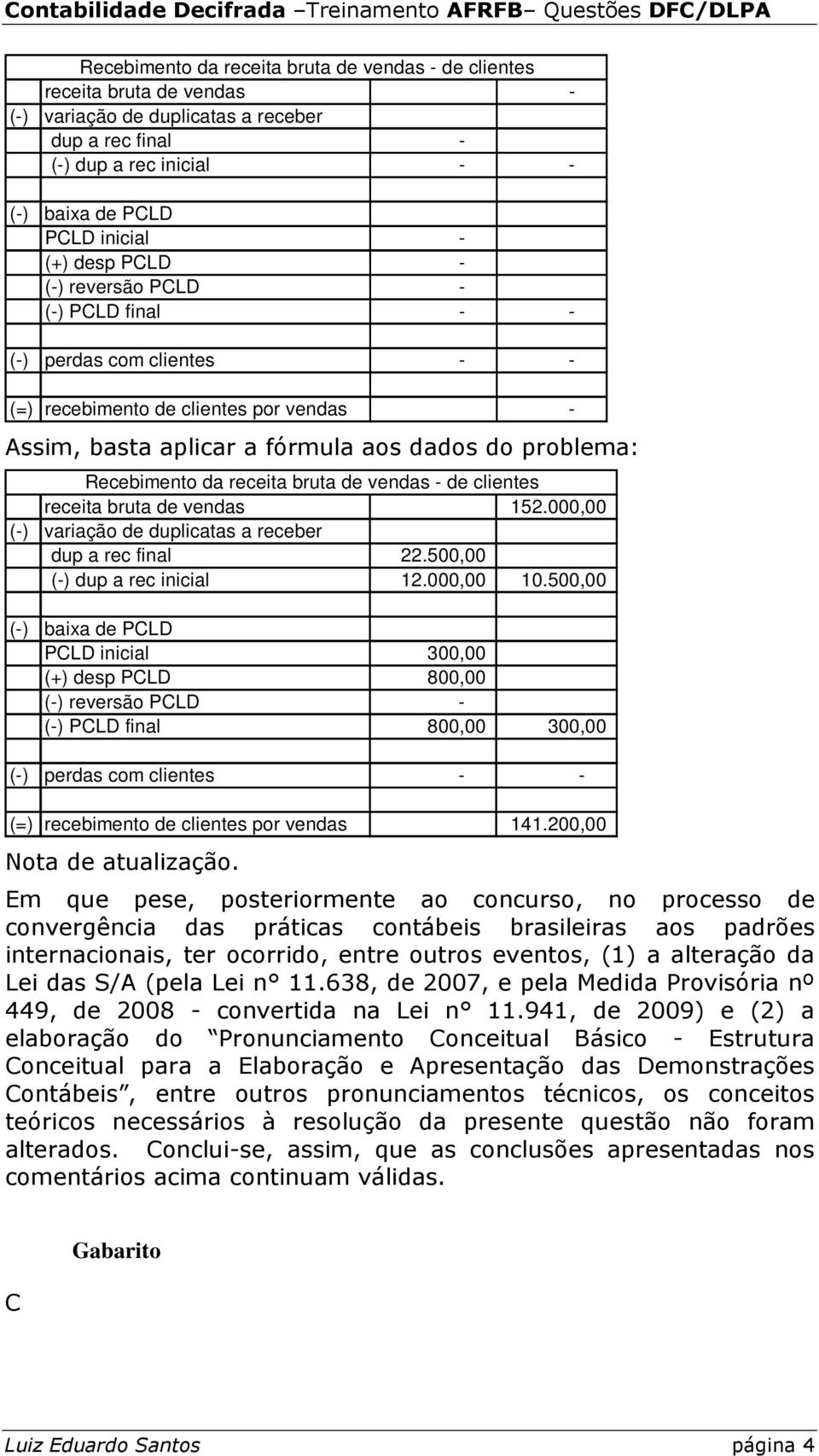 bruta de vendas - de clientes receita bruta de vendas 152.000,00 (-) variação de duplicatas a receber dup a rec final 22.500,00 (-) dup a rec inicial 12.000,00 10.