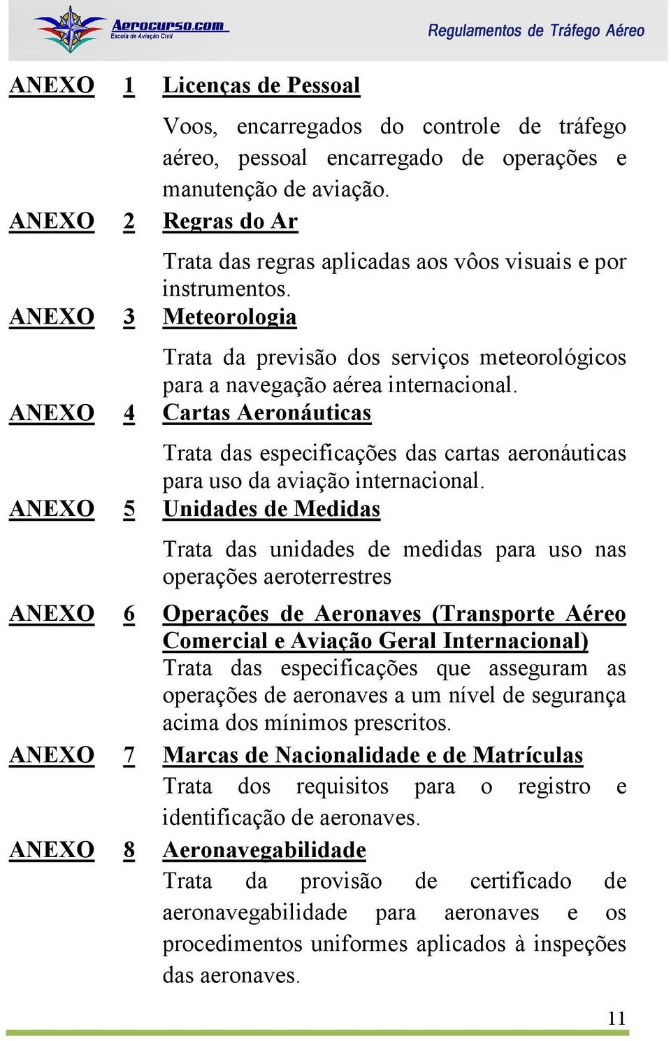 ANEXO 4 Cartas Aeronáuticas Trata das especificações das cartas aeronáuticas para uso da aviação internacional.