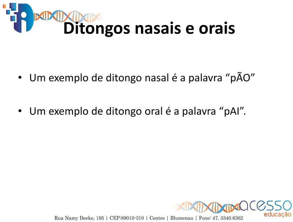 a palavra pão Um exemplo de