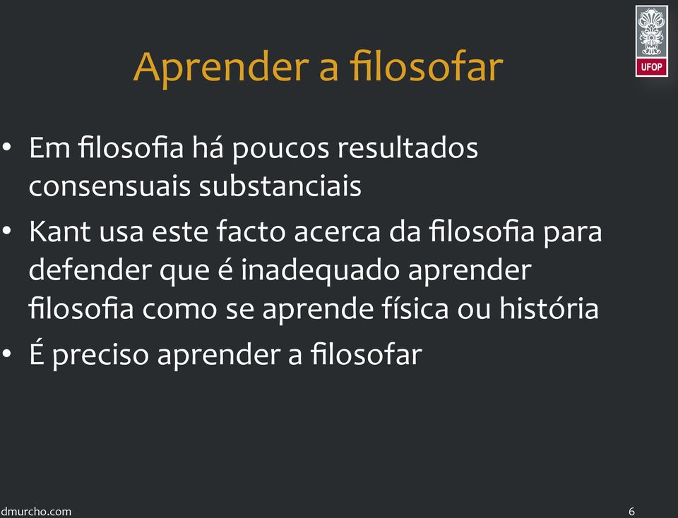 filosofia para defender que é inadequado aprender filosofia