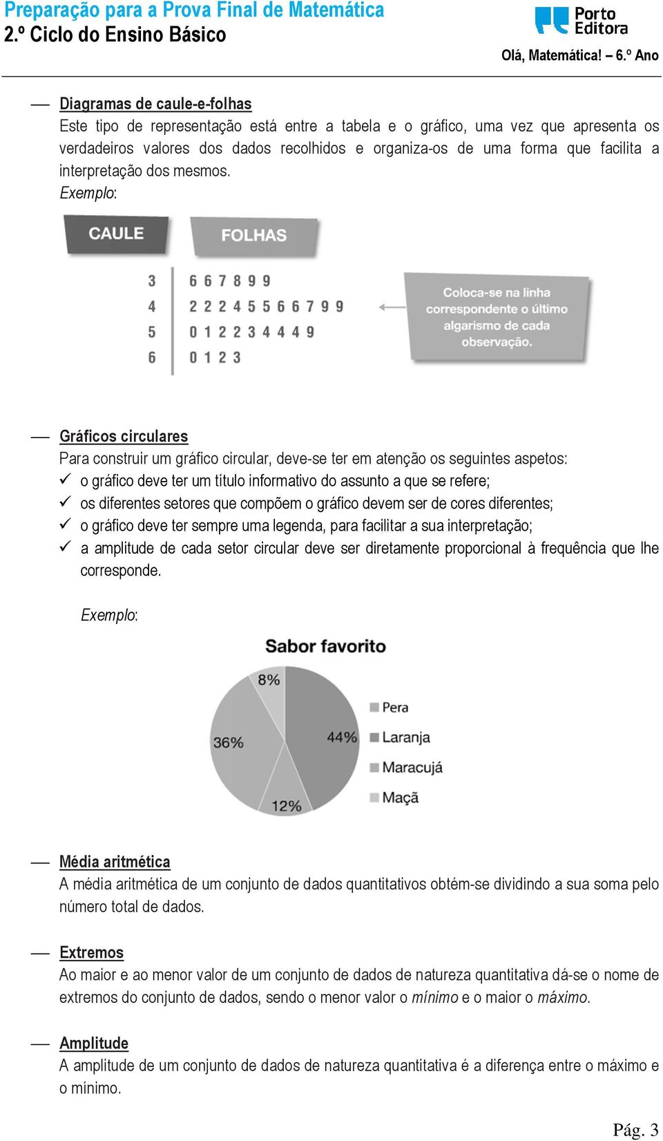 Exemplo: Gráficos circulares Para construir um gráfico circular, deve-se ter em atenção os seguintes aspetos: o gráfico deve ter um título informativo do assunto a que se refere; os diferentes