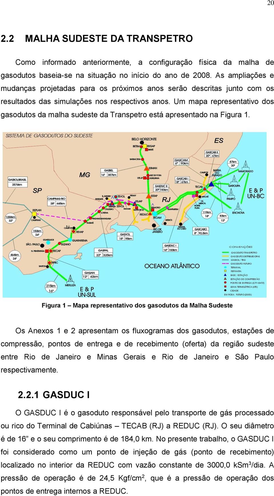 Um mapa representativo dos gasodutos da malha sudeste da Transpetro está apresentado na Figura 1.