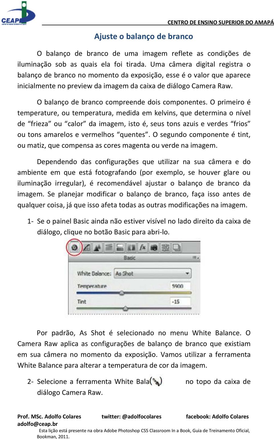 O balanço de branco compreende dois componentes.