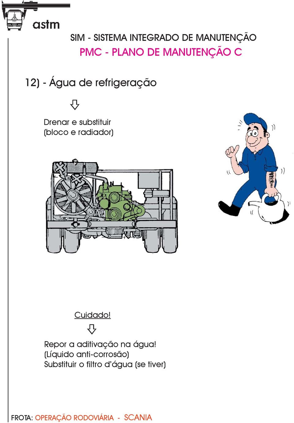 Repor a aditivação na água!