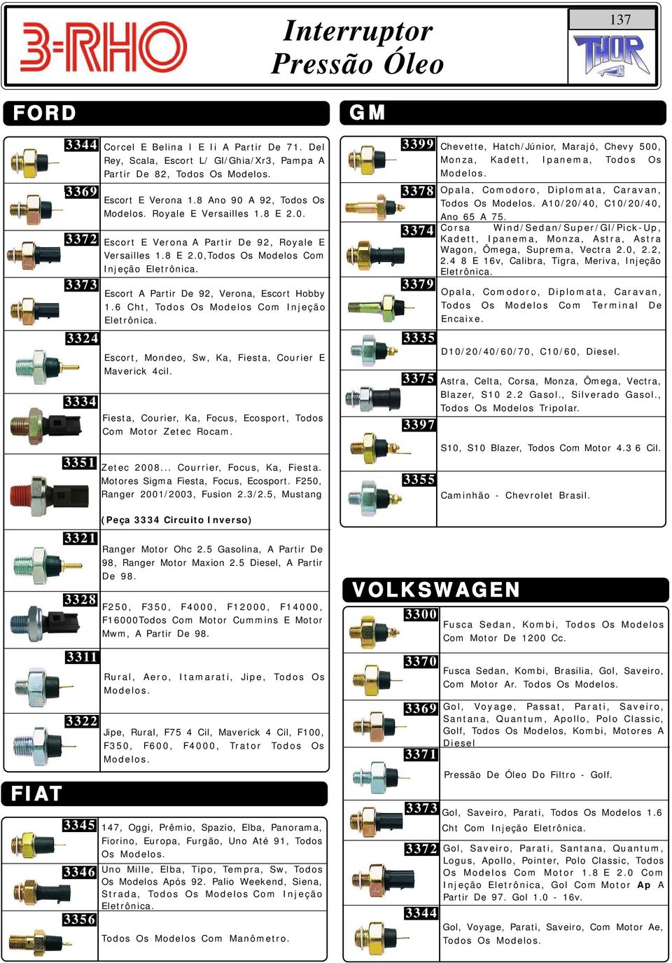 6 Cht, Todos Os Modelos Com Injeção Eletrônica. 3324 3334 Escort, Mondeo, Sw, Ka, Fiesta, Courier E Maverick 4cil. Fiesta, Courier, Ka, Focus, Ecosport, Todos Com Motor Zetec Rocam.