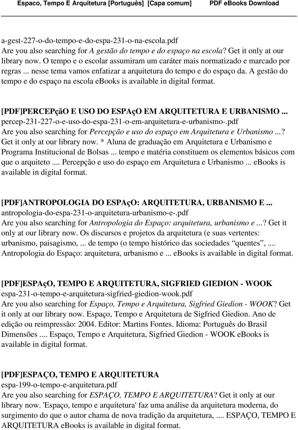 A gestão do tempo e do espaço na escola ebooks is [PDF]PERCEPçãO E USO DO ESPAçO EM ARQUITETURA E URBANISMO... percep-231-227-o-e-uso-do-espa-231-o-em-arquitetura-e-urbanismo-.