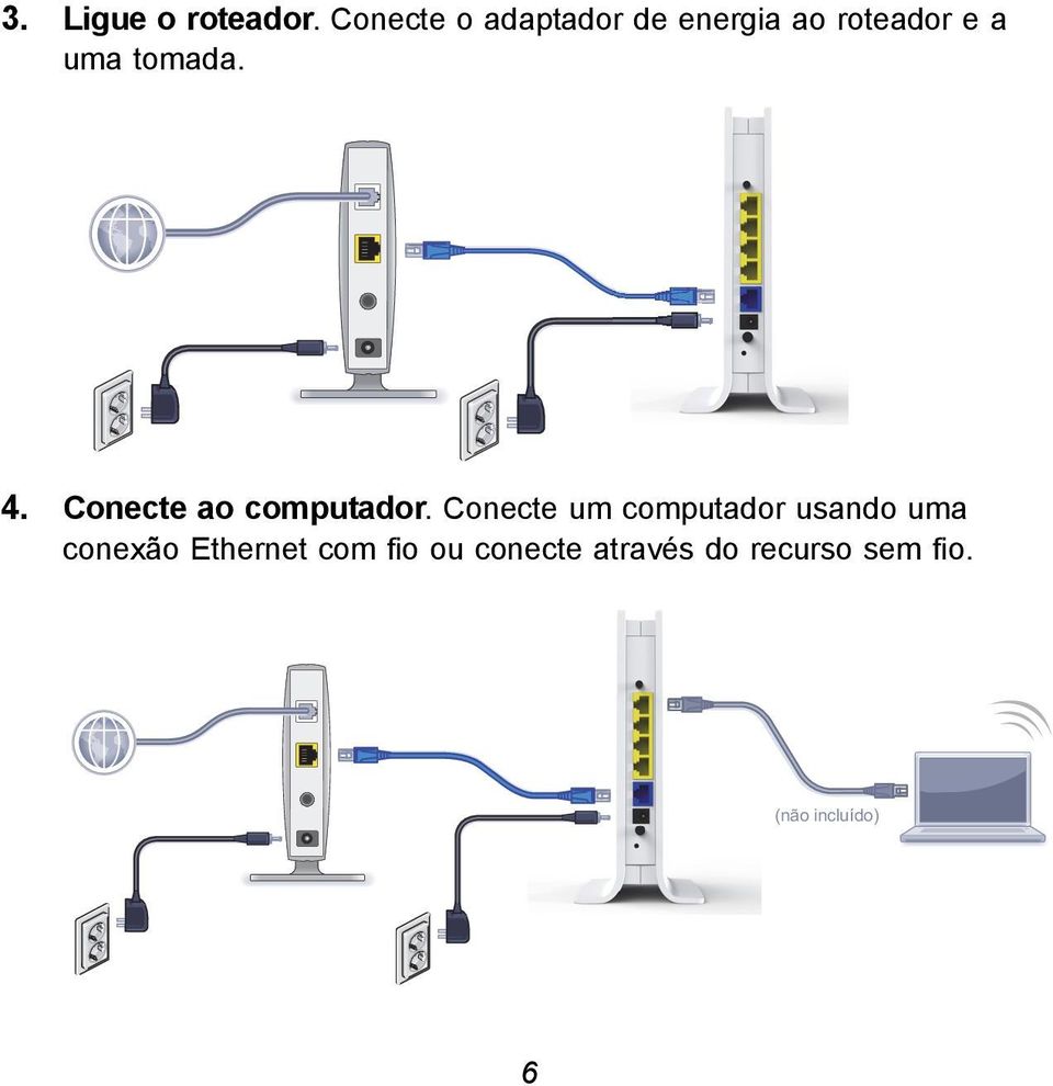 tomada. 4. Conecte ao computador.