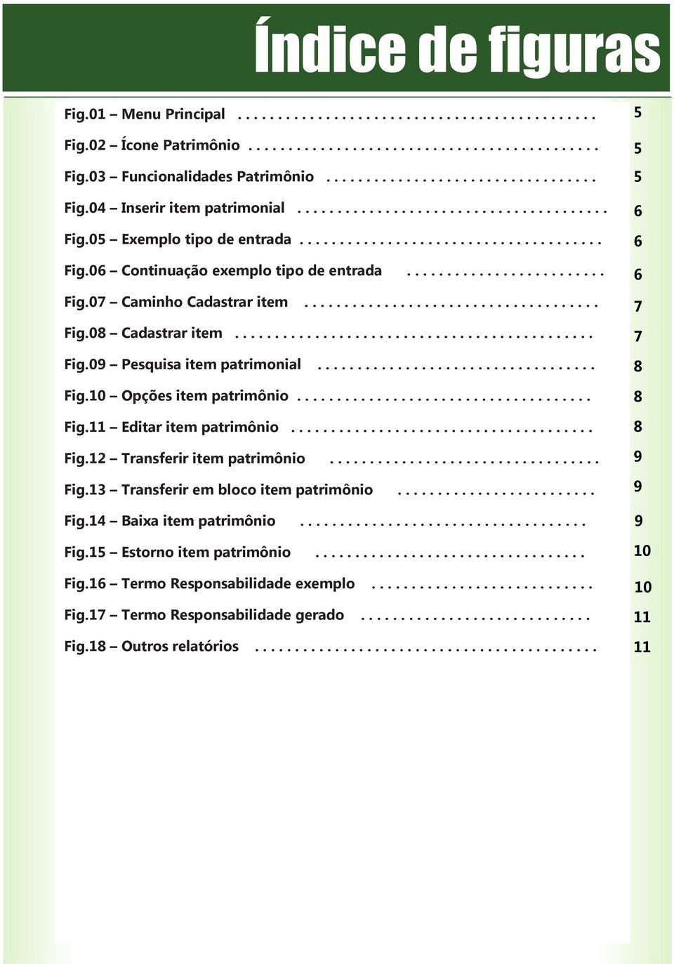 .................................... Fig.08 Cadastrar item............................................. Fig.09 Pesquisa item patrimonial................................... Fig.10 Opções item patrimônio.