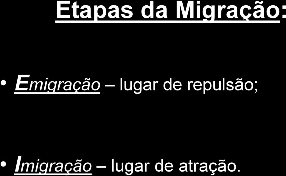 Emigração lugar de