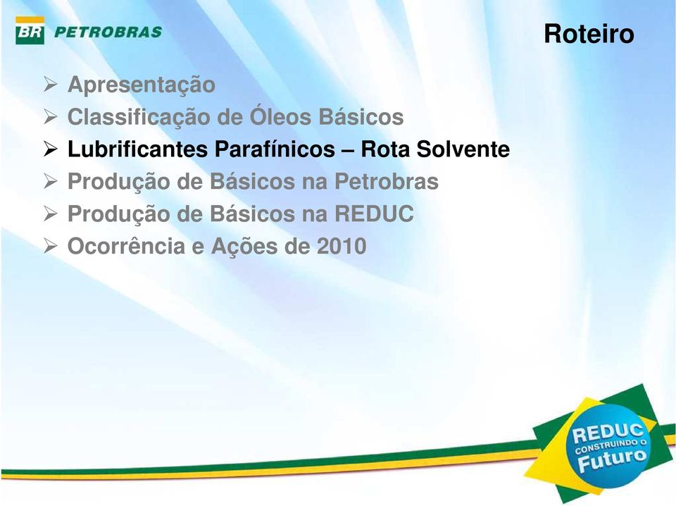 Solvente Produção de Básicos na Petrobras