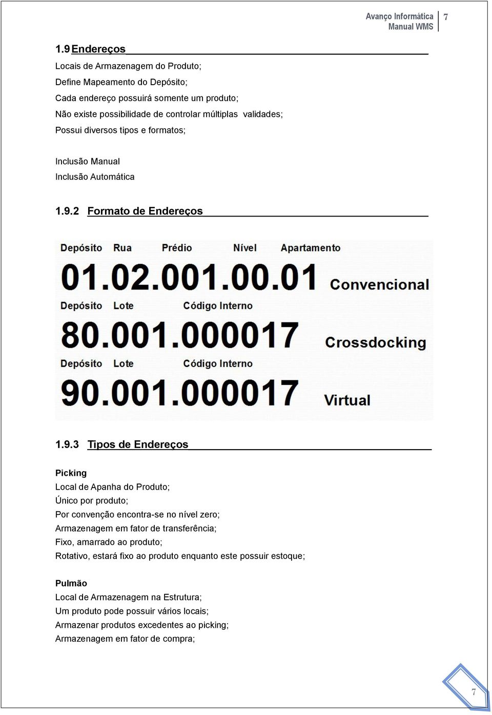 2 Formato de Endereços 1.9.