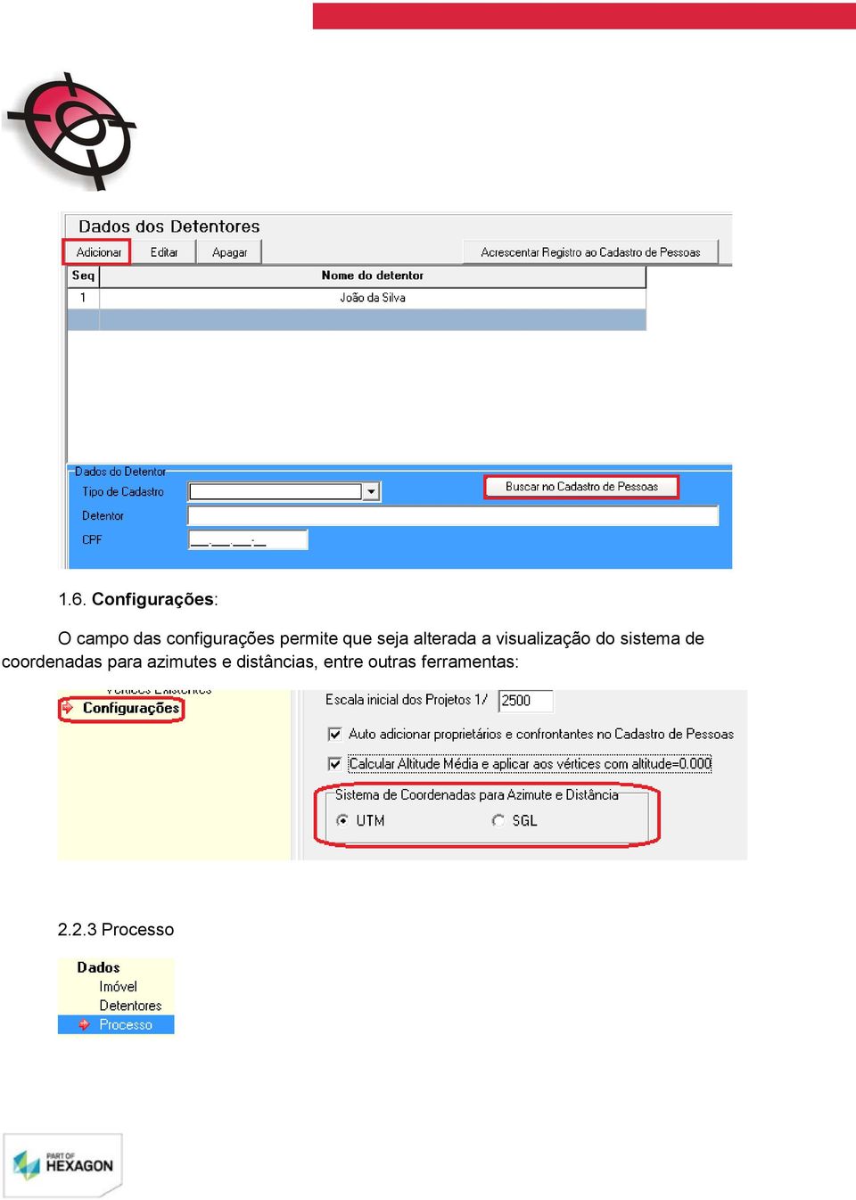 sistema de coordenadas para azimutes e