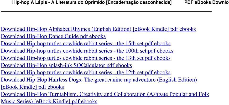Guide pdf ebooks Download Hip-hop turtles cowhide rabbit series - the 15th set pdf ebooks Download Hip-hop turtles cowhide rabbit series - the 100th set pdf ebooks Download Hip-hop turtles cowhide