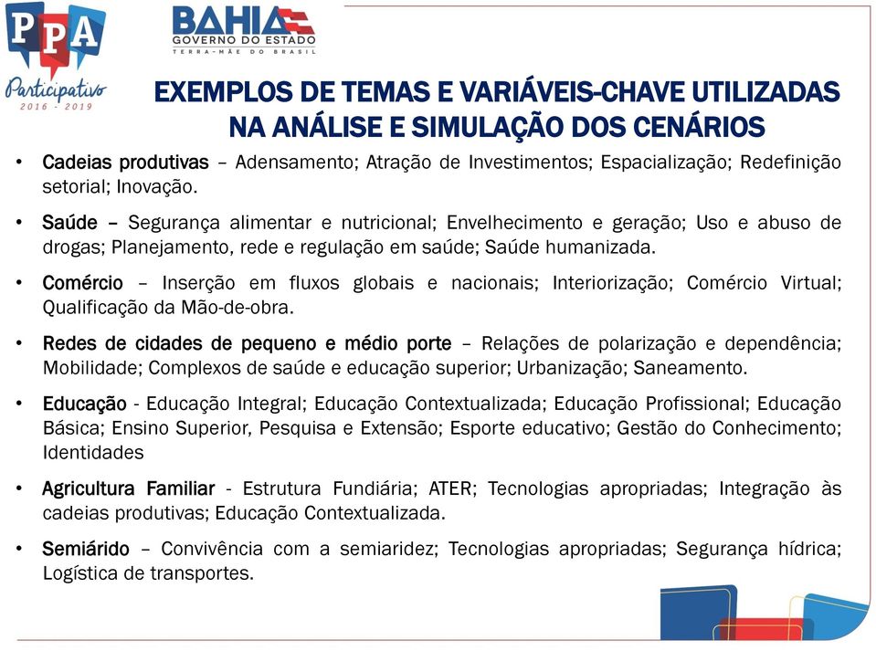 Comércio Inserção em fluxos globais e nacionais; Interiorização; Comércio Virtual; Qualificação da Mão-de-obra.