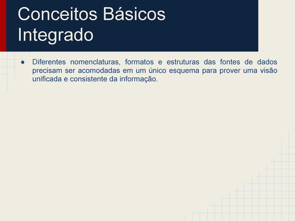 de dados precisam ser acomodadas em um único