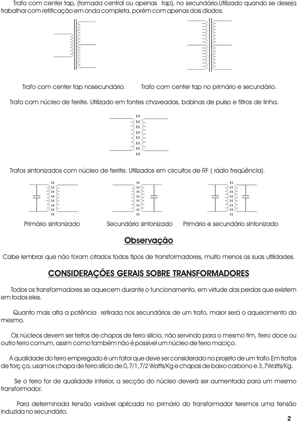 Trafos sintonizados com núcleo de ferrite. Utilizados em circuitos de RF ( rádio freqüência).