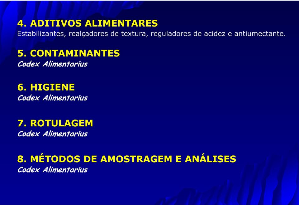 CONTAMINANTES Codex Alimentarius 6.