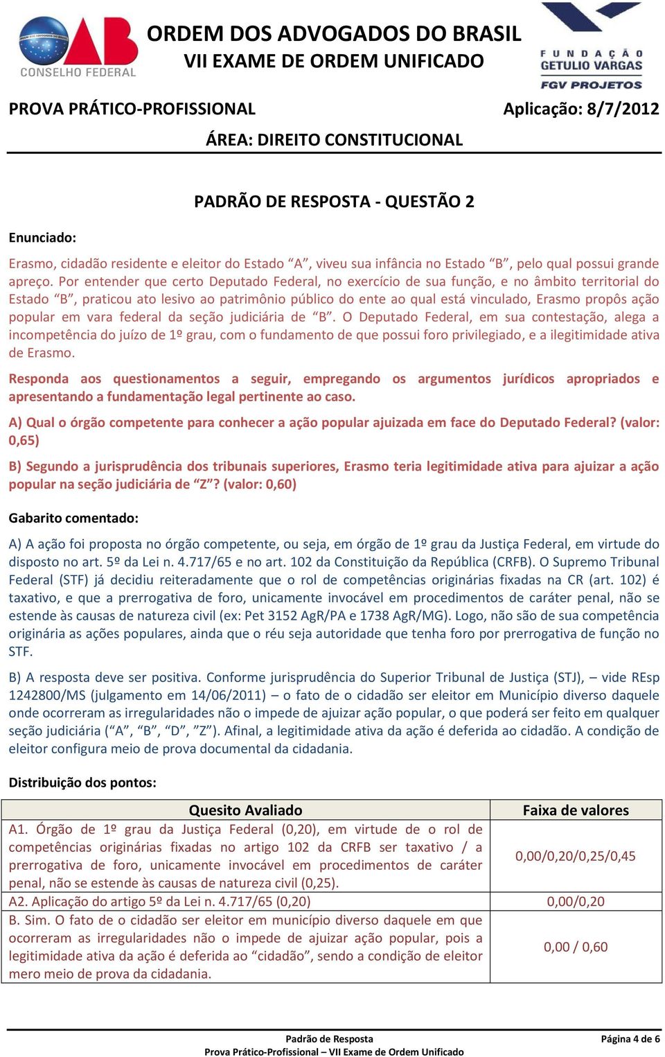 popular em vara federal da seção judiciária de B.