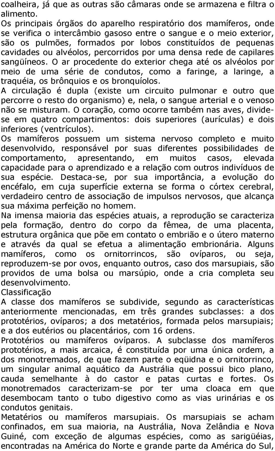 cavidades ou alvéolos, percorridos por uma densa rede de capilares sangüíneos.