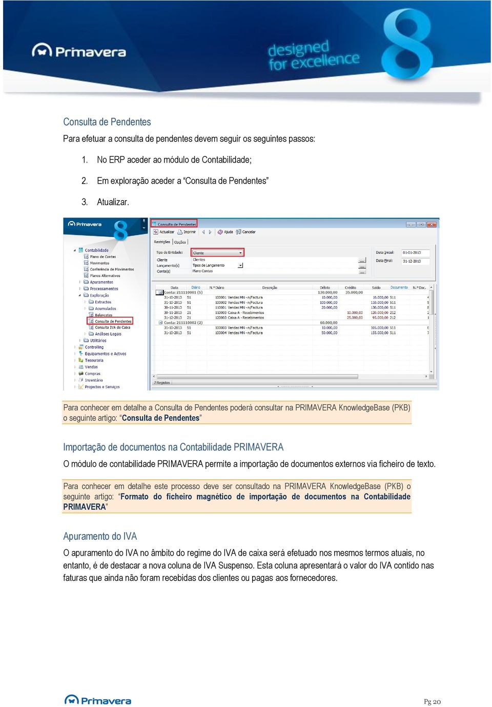 módulo de contabilidade PRIMAVERA permite a importação de documentos externos via ficheiro de texto.
