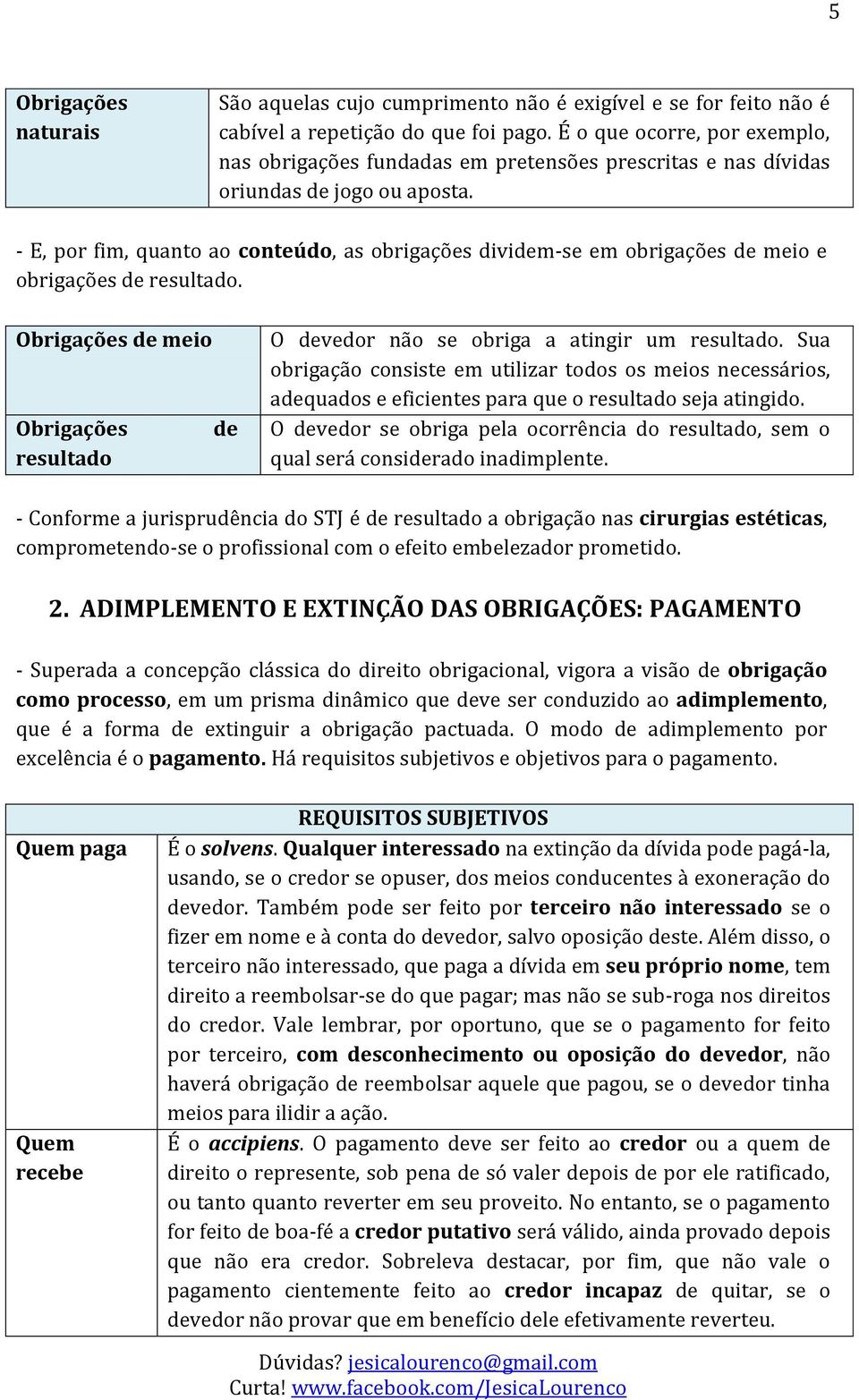 - E, por fim, quanto ao conteúdo, as obrigações dividem-se em obrigações de meio e obrigações de resultado. Obrigações de meio Obrigações de resultado O devedor não se obriga a atingir um resultado.