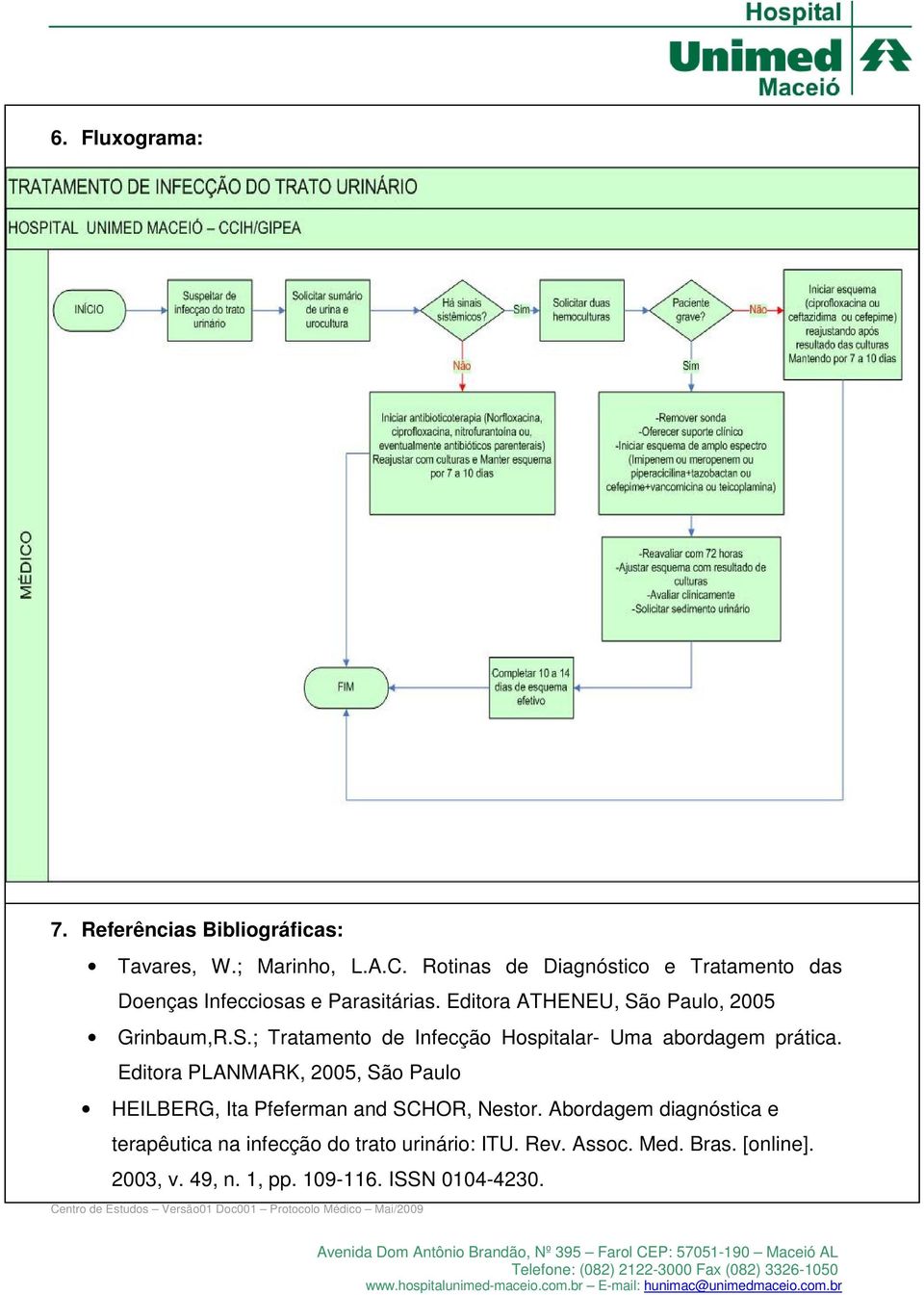 o Paulo, 2005 Grinbaum,R.S.; Tratamento de Infecção Hospitalar- Uma abordagem prática.