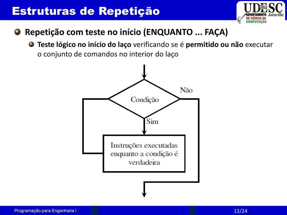 .. FAÇA) Teste lógico no início do laço