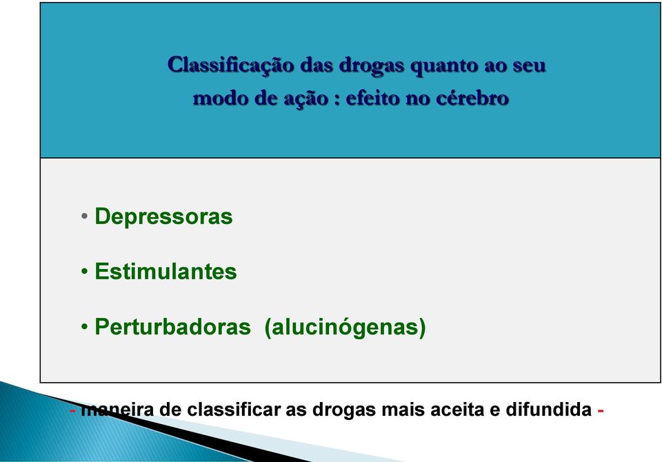 Estimulantes Perturbadoras (alucinógenas) -