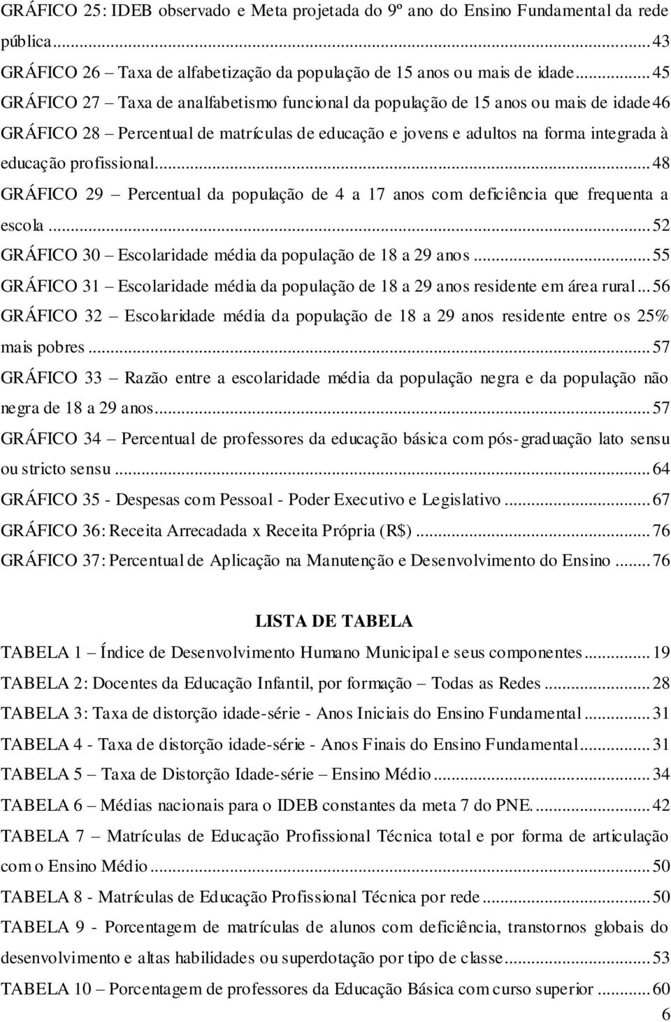 .. 48 GRÁFICO 29 Percentual da população de 4 a 17 anos com deficiência que frequenta a escola... 52 GRÁFICO 30 Escolaridade média da população de 18 a 29 anos.