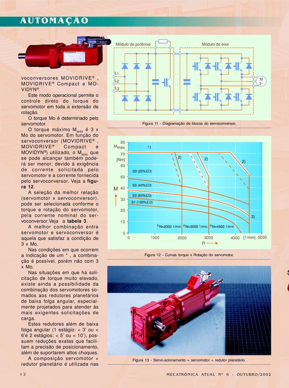 Em função do servoconversor (MOVIDRIVE, MOVIDRIVE Compact e MOVIDYN ) utilizado, o M MÁX que se pode alcançar também poderá ser menor, devido à exigência de corrente solicitada pelo servomotor e a