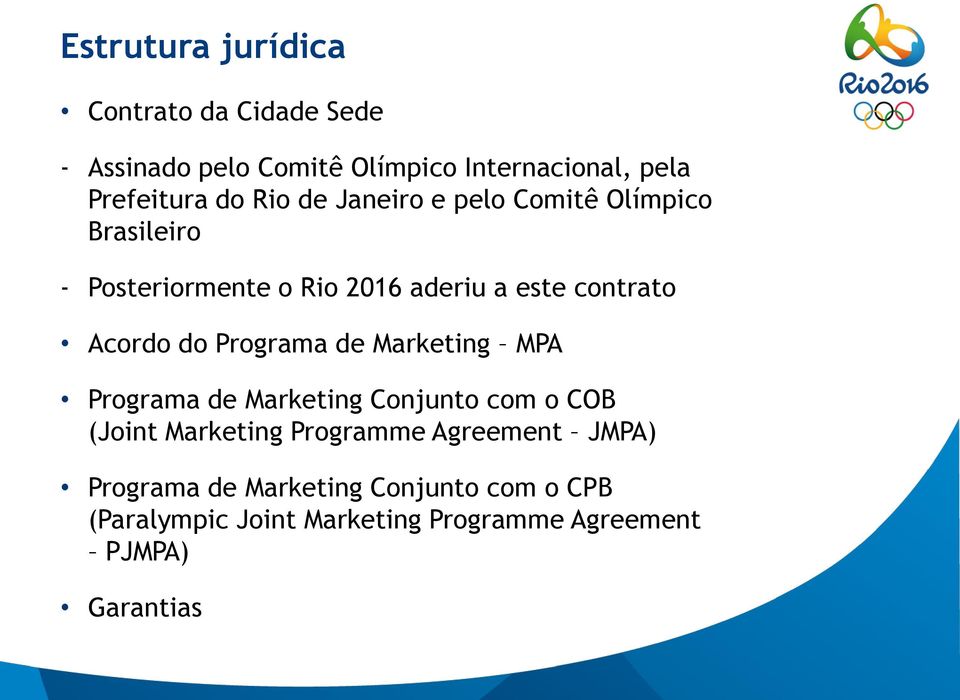 do Programa de Marketing MPA Programa de Marketing Conjunto com o COB (Joint Marketing Programme Agreement