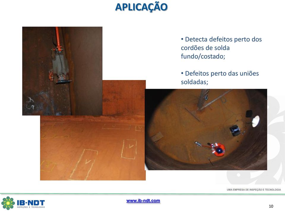 fundo/costado; Defeitos