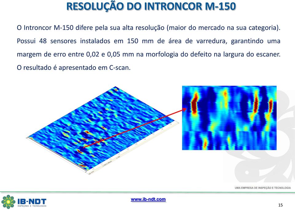 Possui 48 sensores instalados em 150 mm de área de varredura, garantindo uma