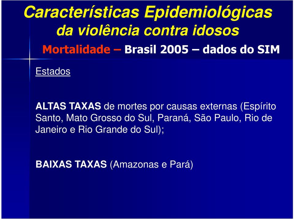 causas externas (Espírito Santo, Mato Grosso do Sul, Paraná, São