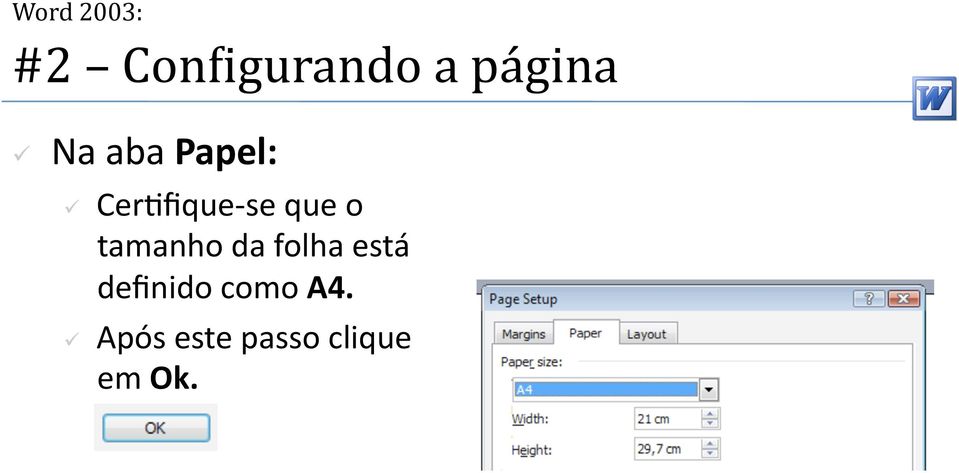 que o tamanho da folha está