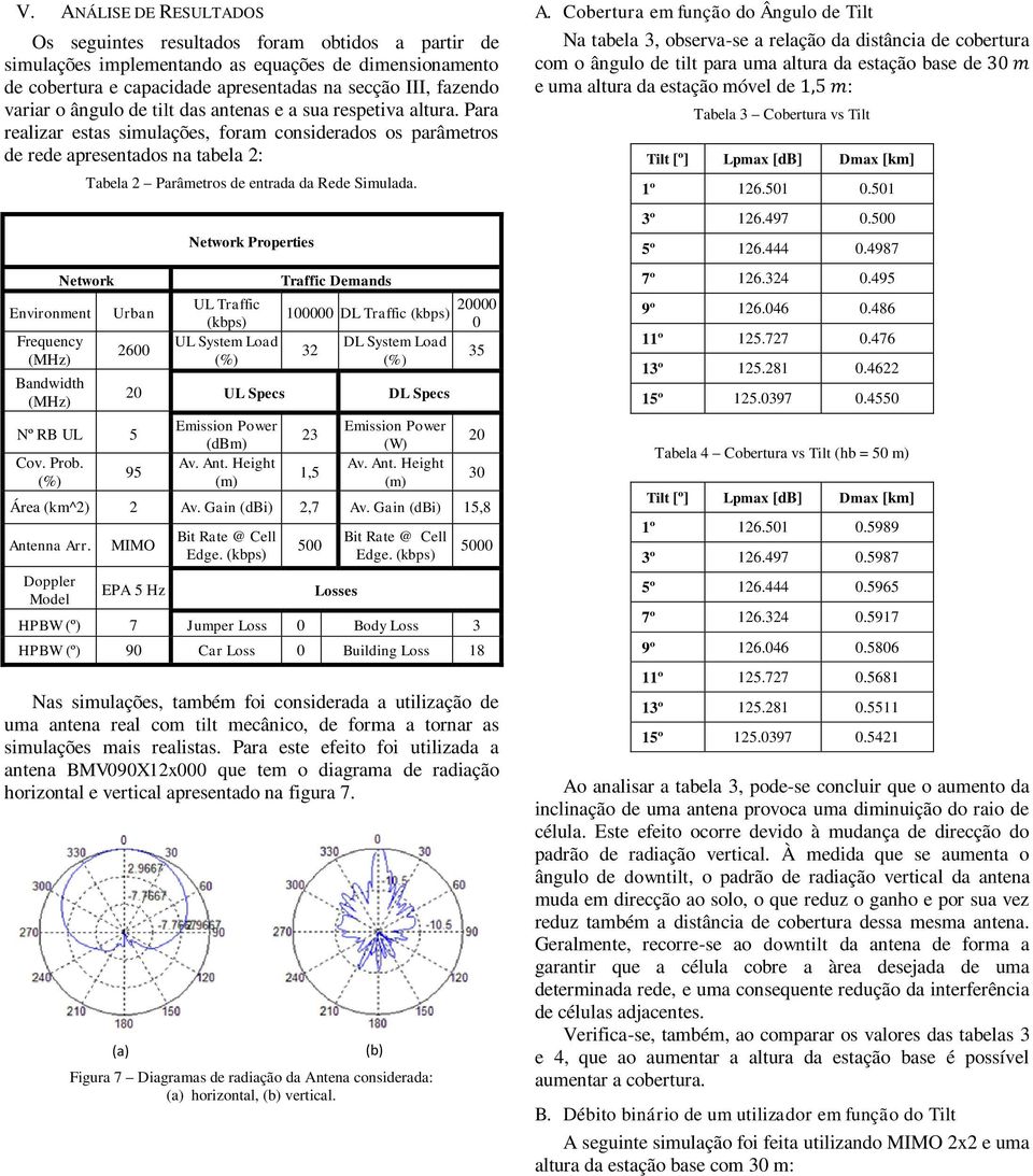Para realizar estas simulações, foram considerados os parâmetros de rede apresentados na tabela 2: Tabela 2 Parâmetros de entrada da Rede Simulada.