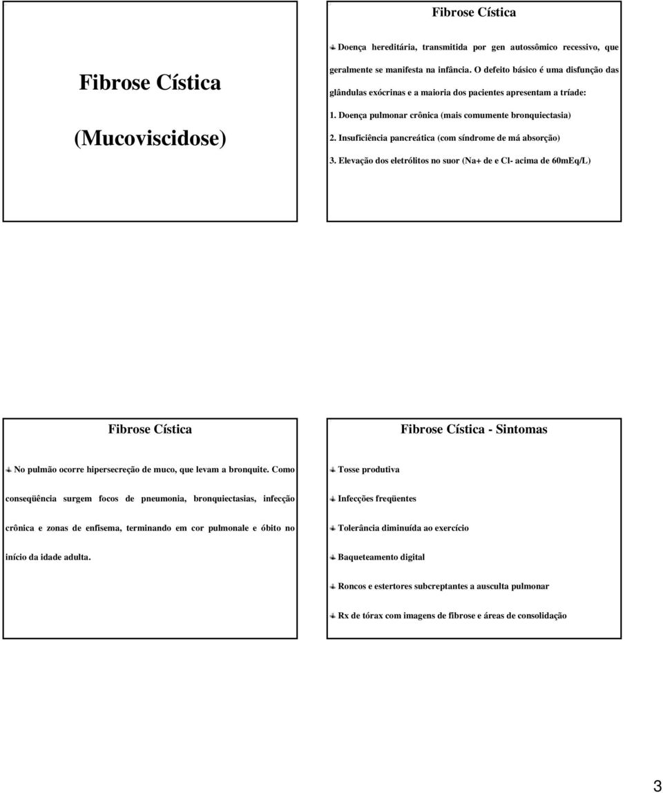 Insuficiência pancreática (com síndrome de má absorção) 3.