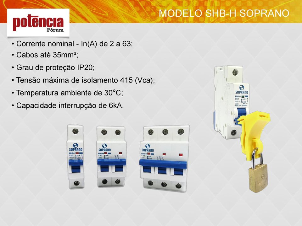 Tensão máxima de isolamento 415 (Vca);