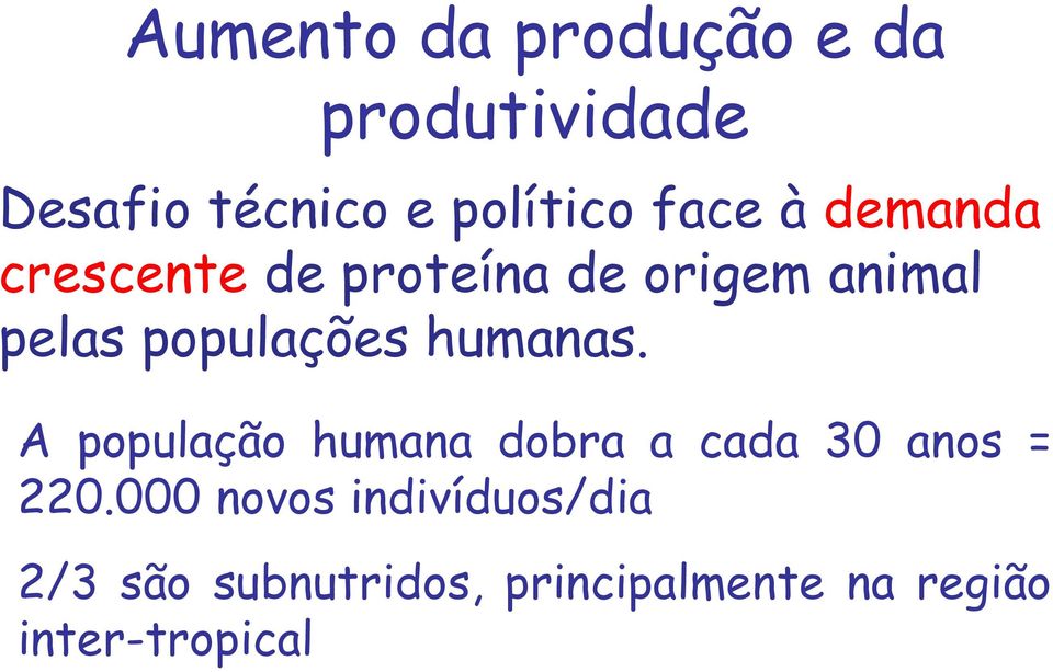 populações humanas. A população humana dobra a cada 30 anos = 220.