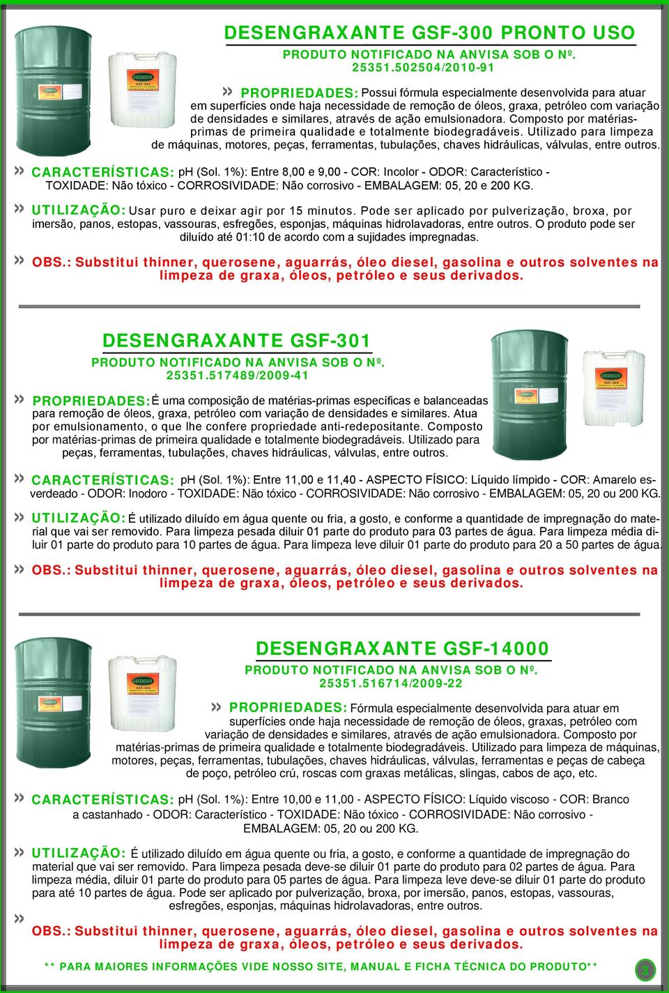 através de ação emulsionadora. Composto por matériasprimas de primeira qualidade e totalmente biodegradáveis.