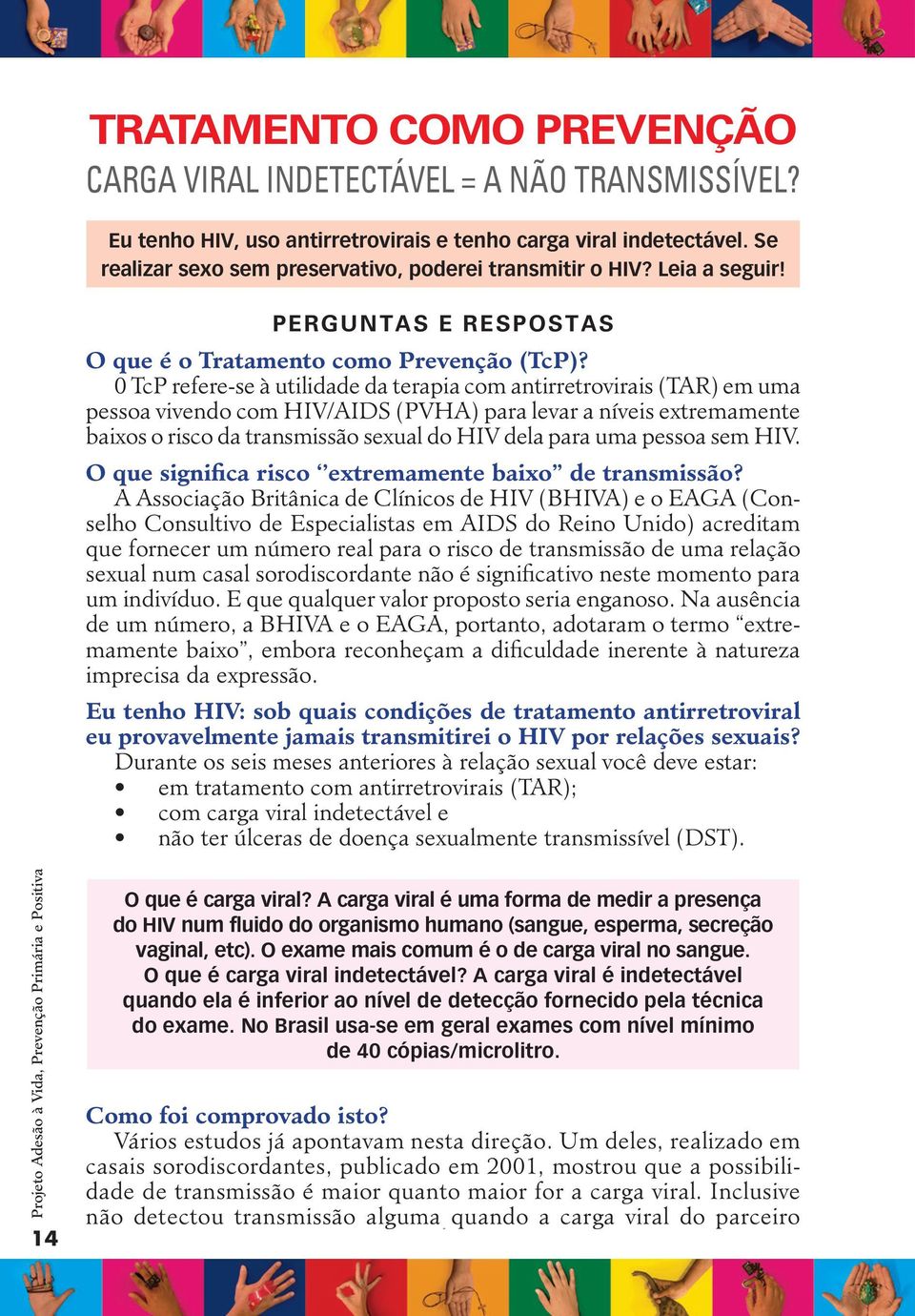 0 TcP refere-se à utilidade da terapia com antirretrovirais (TAR) em uma pessoa vivendo com HIV/AIDS (PVHA) para levar a níveis extremamente baixos o risco da transmissão sexual do HIV dela para uma